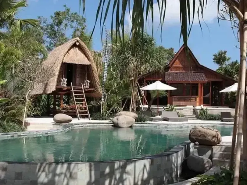 Alang-alang roofed pavilion in Bali